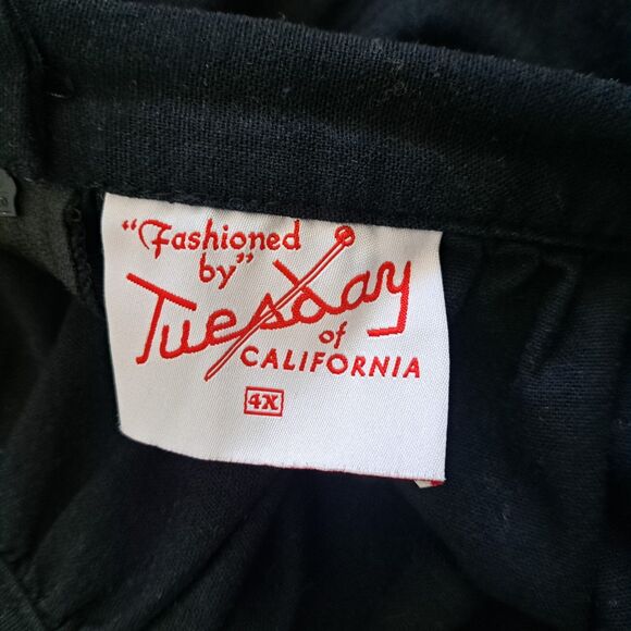 Tuesday Of California Black Linen Blend Midi Skirt Women's Plus 4x 4xl Flare - Picture 8 of 9